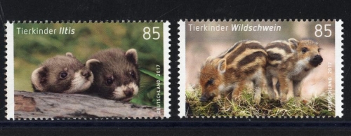 Bund, Michel Nr. 3288-3289 postfrisch - Tierbabys Iltis und Wildschwein