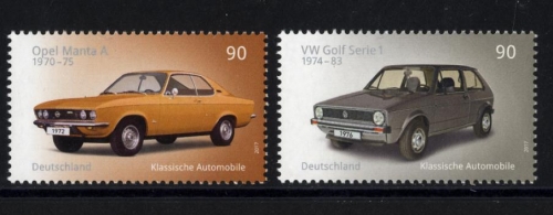 Bund, Michel Nr. 3297-3298 postfrisch - Automobile Opel Manta / VW Golf