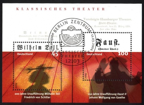 Bund, Block 65 - Klassisches Theater gestempelt ESST BERLIN