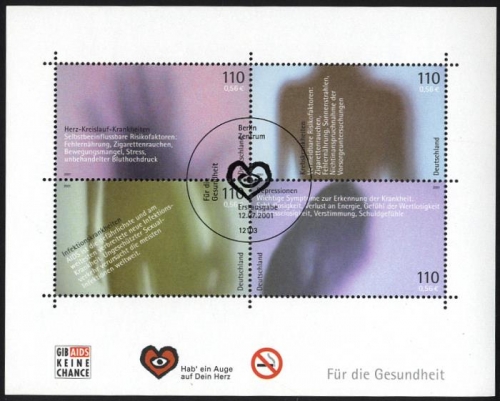 Bund, Block 54 - Für die Gesundheit gestempelt ESST Berlin