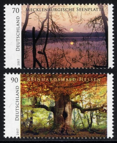 Bund, Michel Nr. 3341-3342 postfrisch - Wildes Deutschland Mecklenburgische Seenplatte und Reinhardswald