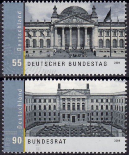 Bund, MiNr. 2757-2758 postfrisch - Einzelmarken aus Block 76 - Deutscher Bundestag und Bundesrat