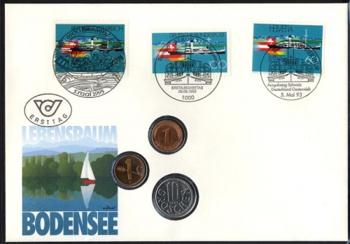 BRD Numisbrief | EUREGIO Bodensee 1993 Gemeinschaftsausgabe | Worbes 613