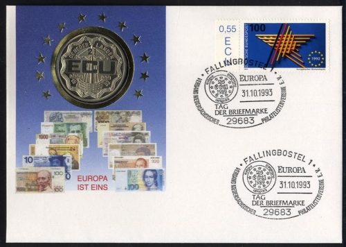 BRD Numisbrief | 2 1/2 Ecu | Europa 1993 | Worbes 673