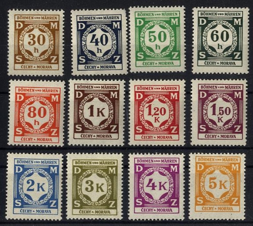 Böhmen und Mähren, Dienstmarken D 1-12 postfrisch