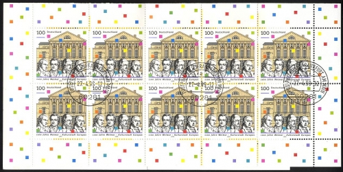 Bund, Markenheftchen MH 38 gestempelt - 1100 Jahre Weimar