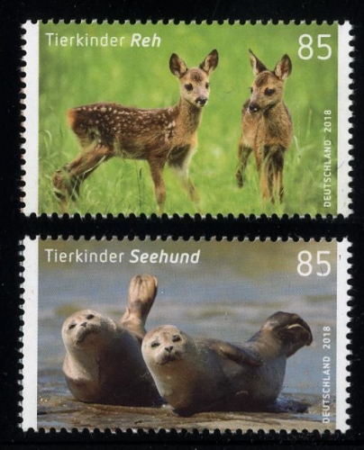 Bund, Michel Nr. 3352-3353 postfrisch - Tierbabys Reh und Seehund