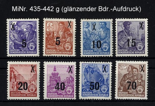 DDR, MiNr. 435-442 g postfrisch - Fünfjahresplan mit glänzendem Aufdruck