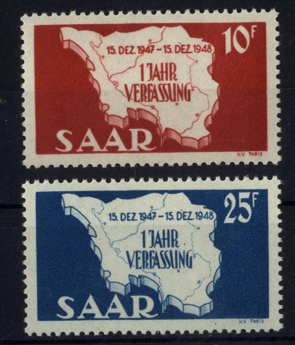 Saarland, Michel Nr. 260-261 postfrisch - Verfassung