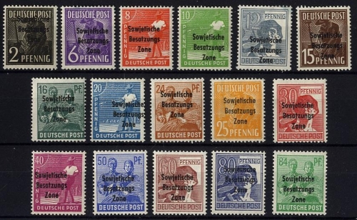 SBZ, MiNr. 182-197 postfrisch (16 Werte ohne 195)