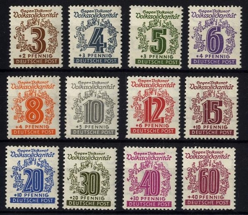 SBZ, Michel Nr. 138-149 y tadellos postfrisch - Volkssolidarität