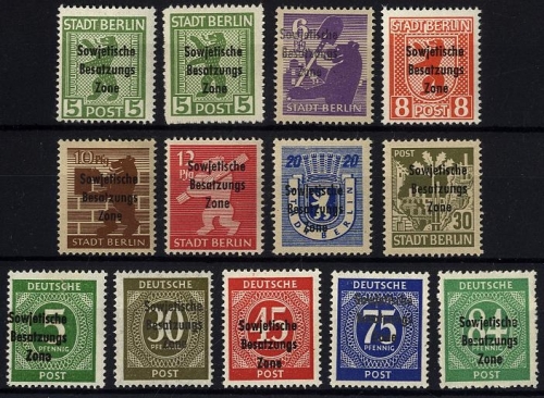 SBZ, Michel Nr. 200-206 + 207-211 postfrisch
