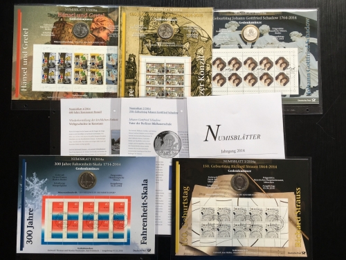NUMISBLÄTTER Jahrgang 2014 komplett NUMISBLATT 1/14-5/14 + Beschreibung