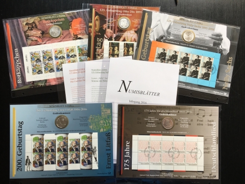 NUMISBLÄTTER Jahrgang 2016 komplett NUMISBLATT 1/16-5/16 + Beschreibung