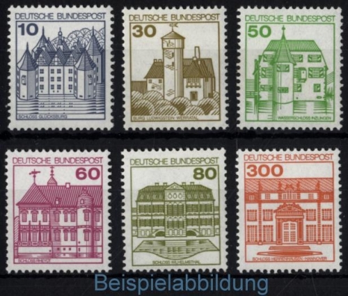 Bund Burgen + Schlösser 913-1143 II - ALLE sechs Letterset-Marken postfrisch