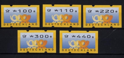 Bund, ATM 3.3 VS3 postfrisch Versandstellen-Satz Postemblem