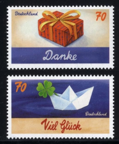 Bund, Michel Nr. 3386-3387 postfrisch - Grußmarken: Danke + Viel Glück