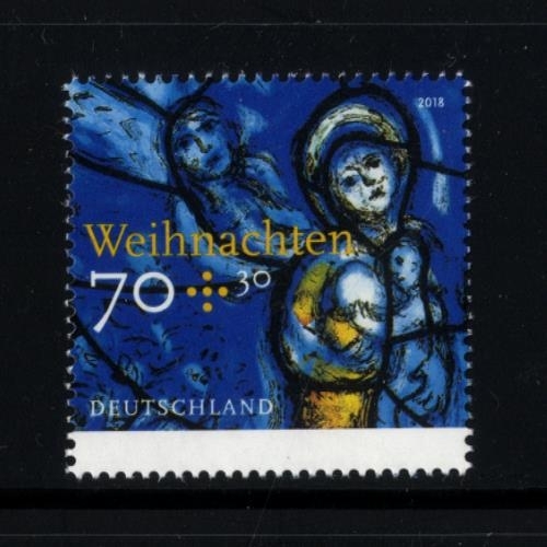 Bund, Michel Nr. 3418 postfrisch - Weihnachten 2018 - Marc Chagall