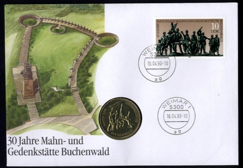 DDR Numisbrief 10 M | Mahn- u. Gedenkstätte Buchenwald 1990 | Worbes 105