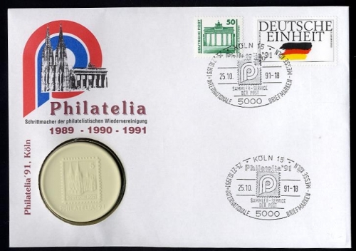 DDR Numisbrief | Porzellan Medaille | Meissen Philatelie 1991 Köln | Worbes 156b