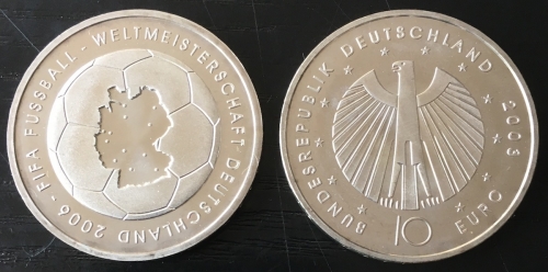 10 EURO - FIFA Fußball WM 2006 - 2003 J Hamburg unten, stempelglanz