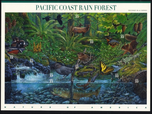 USA Nr. 3265-3274 Folienbogen postfrisch 2000 - Naturlandschaften Regenwald