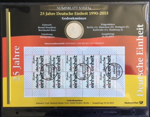 Numisblatt 5/2015- 25 EURO - 25 Jahre Deutsche Einheit