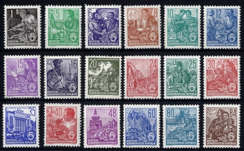 DDR, MiNr. 405-422 postfrisch Fünfjahresplan (II)