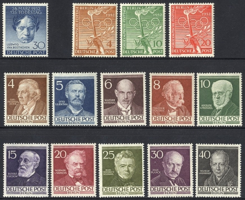 Berlin, Jahrgang 1952 postfrisch komplett, Nr. 87, 88-90, 91-100