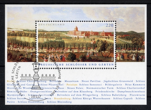 Bund, Block 66 Preußische Schlösser und Gärten gestempelt ESST BERLIN