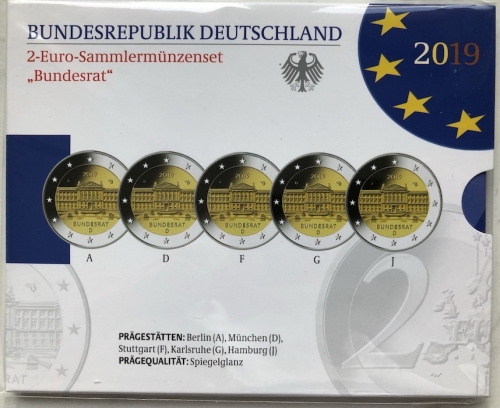 BRD 5 x 2 EURO 2019 PP - ADGFJ - Bundesrat - OVP
