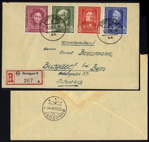 Bund / BRD Nr. 117-120 auf FDC echt gelaufen - Michel 1.700 €