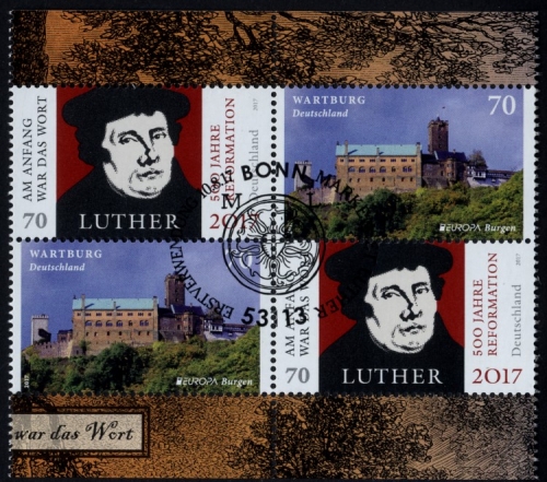 Bund 3300/3310 Zusammendruck gestempelt - Luther / Wartburg, Eisenach
