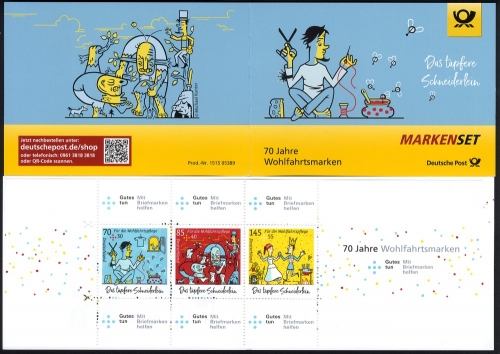 Bund MH 113 postfrisch - Mi 3438-3440 - Das tapfere Schneiderlein