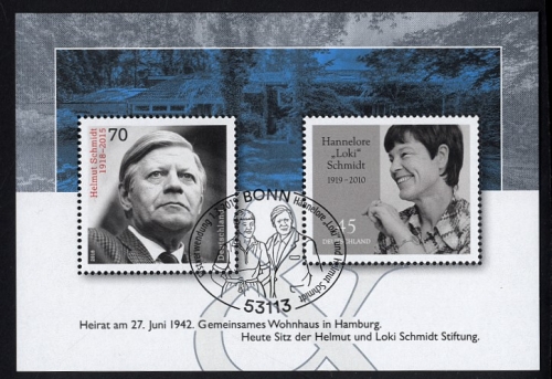 Bund, Block 83 ESST BONN - Helmut & Loki Schmidt