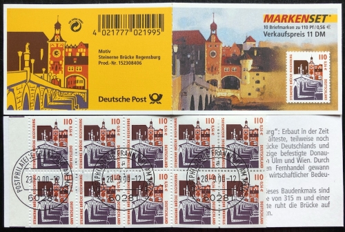 Bund, Markenheftchen MH 42 gestempelt Vollstempel EST Frankfurt Ersttag