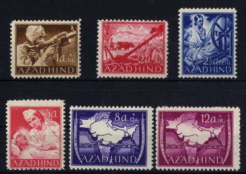 Nationales Indien Feldpost AZAD HIND Nr. I-VI A postfrisch