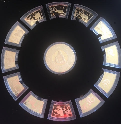 China Lunar Edition 2012 Tierkreiszeichen 24 Karat vergoldet PP in Box COA