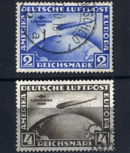 Deutsches Reich MiNr. 438-439 gestempelt, Zeppelin Südamerikafahrt