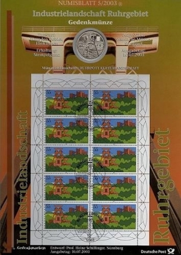 BUND Numisblatt 5/2003 - 10 EURO - Industrielandschaft Ruhrgebiet