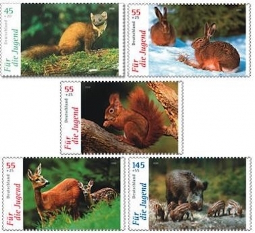 Bund, Michel Nr. 2539-2543 postfrisch - Für die Jugend 2006: Heimische Tiere