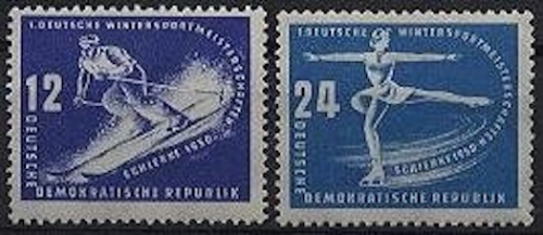 DDR, MiNr. 246-247 postfrisch - Wintersportmeisterschaften 1950
