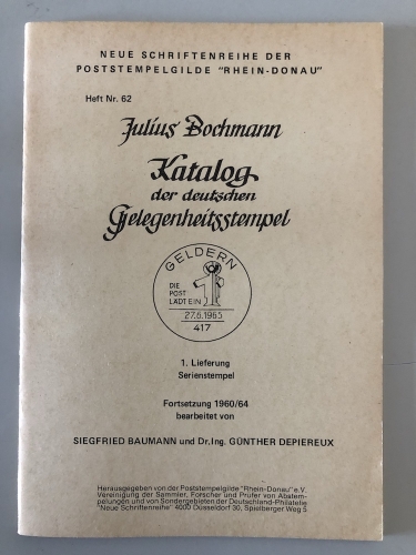 Bochmann Kataloge der deutschen Gelegenheitsstempel Poststempelgilde Heft Nr. 62
