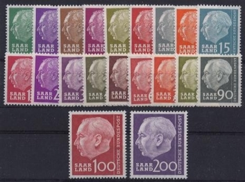 Saarland, Michel Nr. 380-399 postfrisch - Heuss (I)
