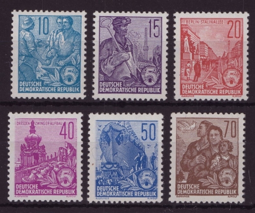 DDR 1955 - MiNr. 453-458 postfrisch - Fünfjahresplan
