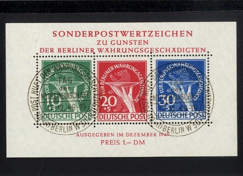 Berlin, Block 1 gestempelt, Befund Schlegel BPP