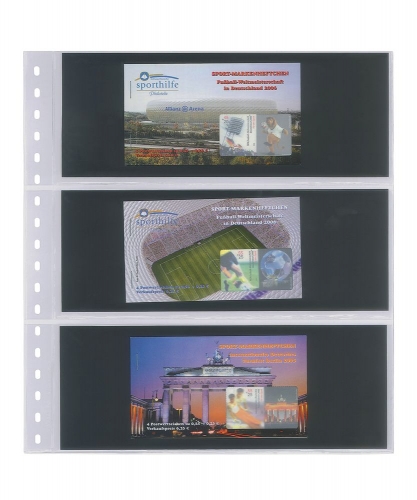10 Klarsichthüllen mit 3 Taschen 24 x 9 cm