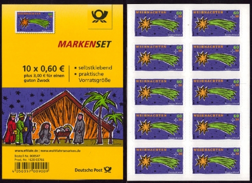 Bund, Folienblatt 40 postfrisch, MiNr. 3112 - Weihnachten