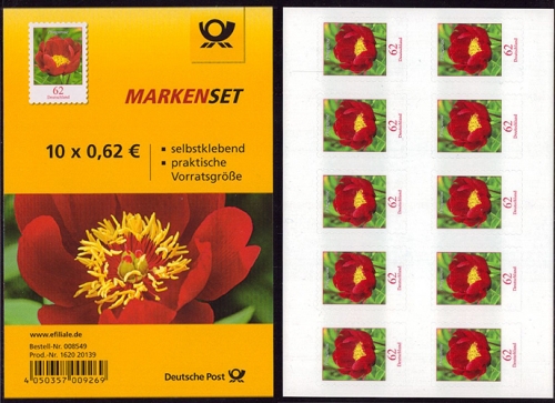 Bund, Folienblatt 42 postfrisch, MiNr. 3121 - Pfingstrose