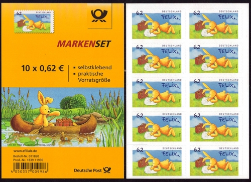 Bund, Folienblatt 46 postfrisch, MiNr. 3142 - Felix der Hase